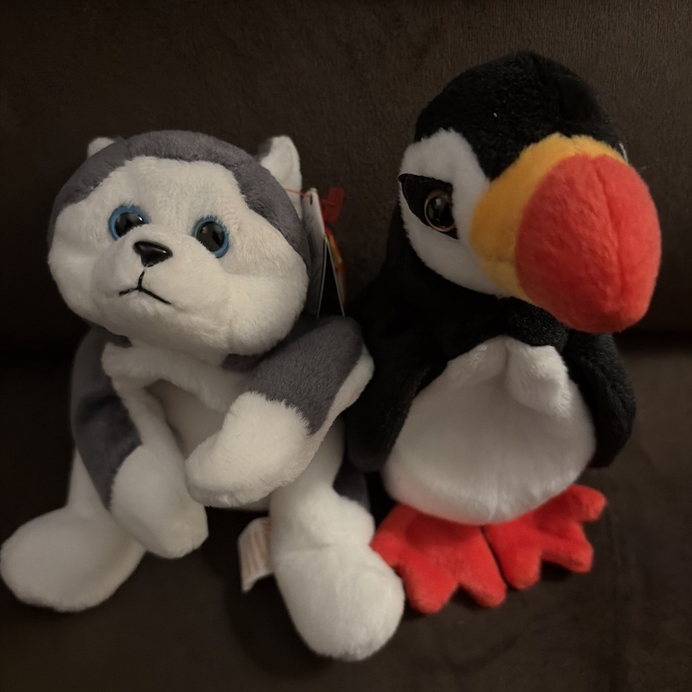 Lot Of 2 Ty Beanie Babies Puffer & Nanook